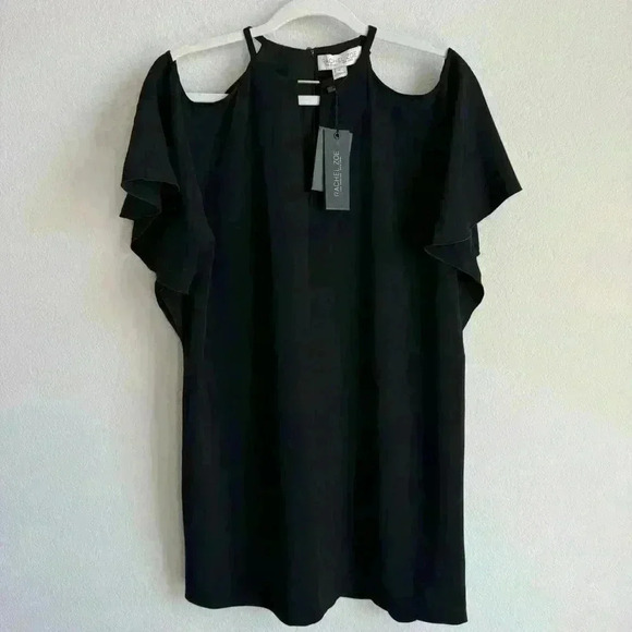 Rachel‎ Zoe Andrea Cold Shoulder Black Mini Shift Dress Women’s Size 2 NWT - Picture 3 of 15